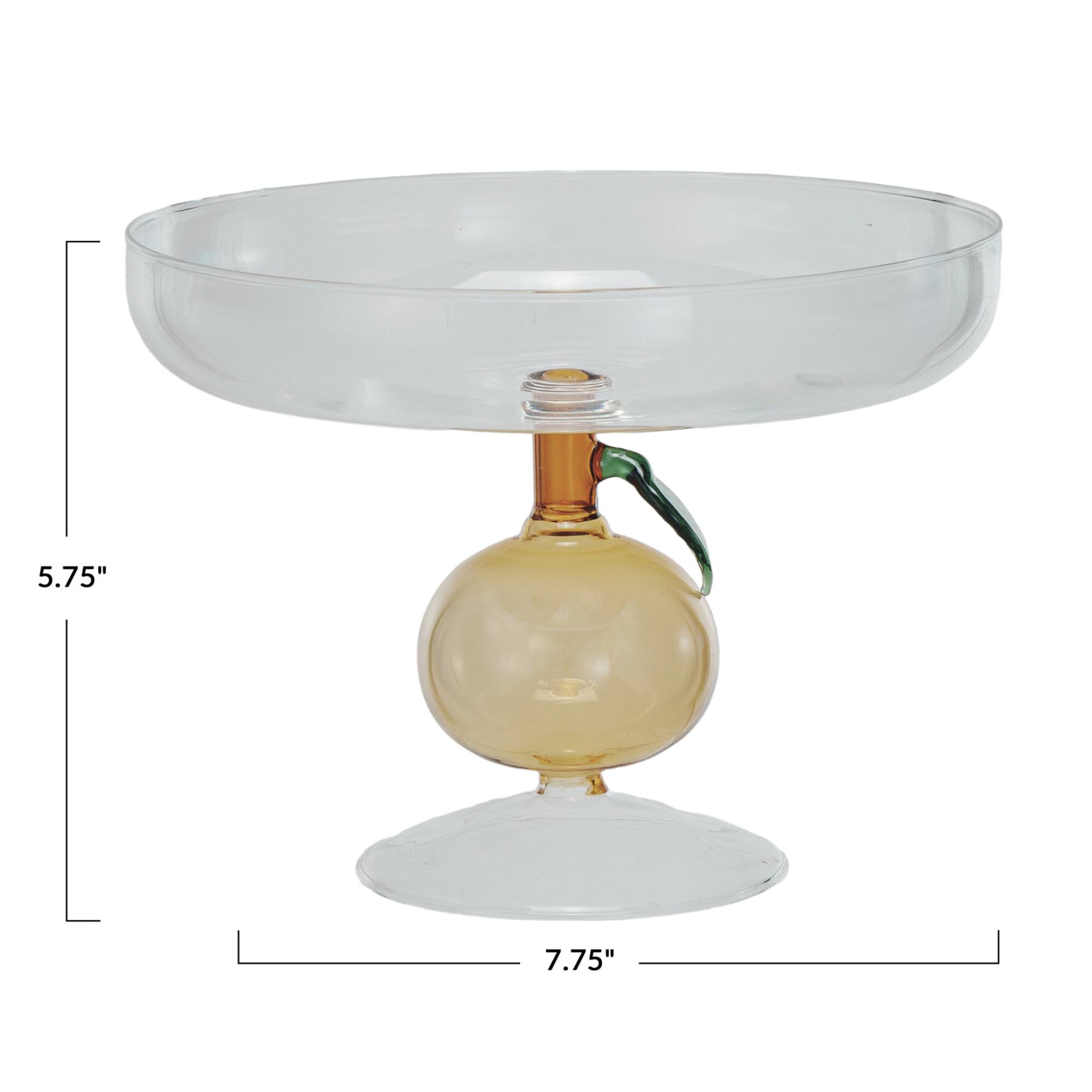 Hello Honey® 7.75" Citrus Charm Glass Food Pedestal